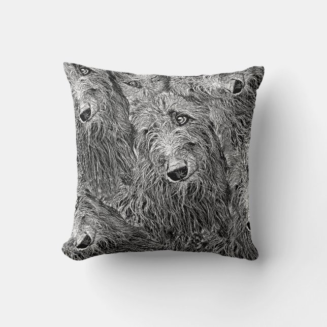 Scottish deerhound coursing throw pillow (Front)