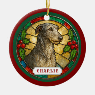 Scottish Deerhound Dog Ceramic Circle Ornament