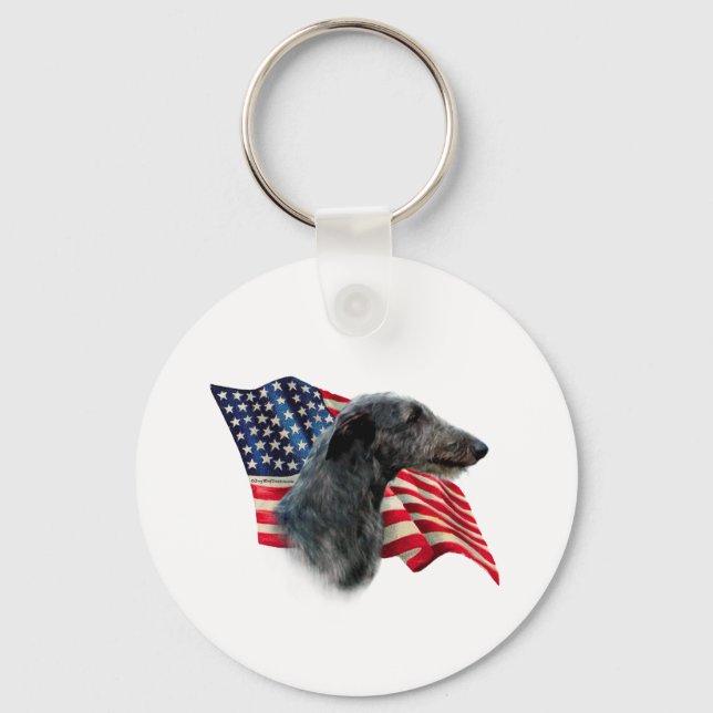 Scottish Deerhound Flag Keychain (Front)
