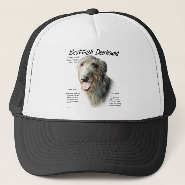 Scottish Deerhound History Design Trucker Hat (Front)
