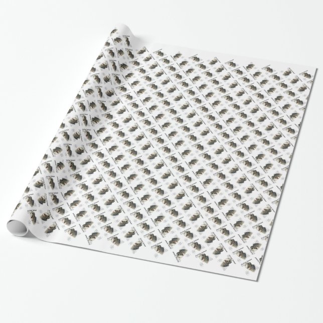 Scottish Deerhound History Design Wrapping Paper (Unrolled)