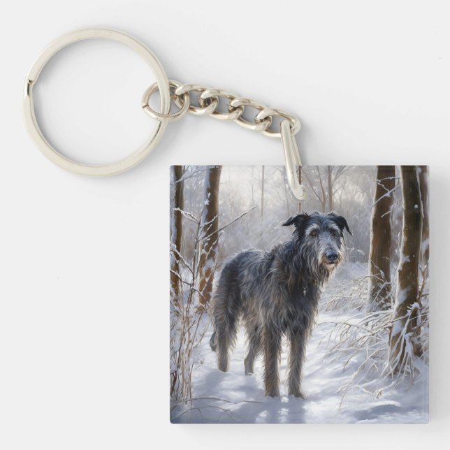 Scottish Deerhound Laissez-le neiger Noël (Devant)
