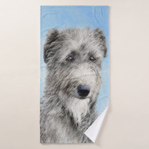 Scottish Deerhound Painting - Cute Original Dog Ar Bath Towel Set