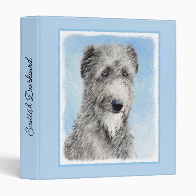 Scottish Deerhound Painting - Cute Original Dog Ar Binder (Front/Spine)