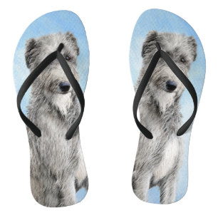 Scottish Deerhound Painting - Cute Original Dog Ar Flip Flops