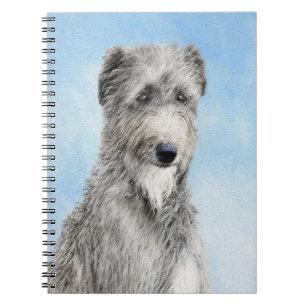 Scottish Deerhound Painting - Cute Original Dog Ar Notebook