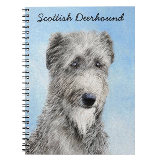 Scottish Deerhound Painting - Cute Original Dog Ar Notebook (Front)