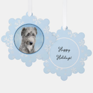 Scottish Deerhound Painting - Cute Original Dog Ar Ornament Card