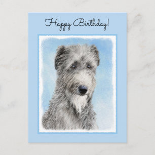 Scottish Deerhound Painting - Cute Original Dog Ar Postcard