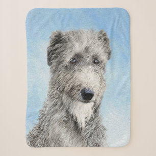 Scottish Deerhound Painting - Cute Original Dog Ar Sherpa Blanket