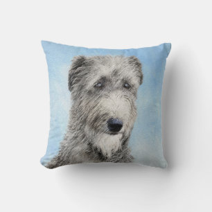 Scottish Deerhound Painting - Cute Original Dog Ar Throw Pillow