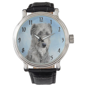Scottish Deerhound Painting - Cute Original Dog Ar Watch
