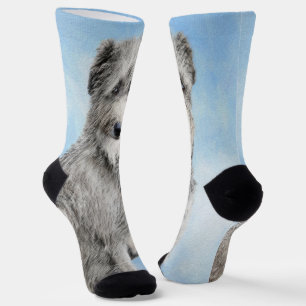 Scottish Deerhound Painting - Original Dog Art Socks
