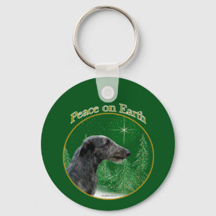 Scottish Deerhound Peace Keychain