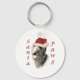Scottish Deerhound Santa Paws Keychain