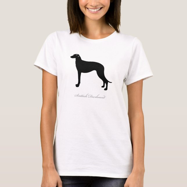 Scottish Deerhound T-shirt (black silhouette) (Front)