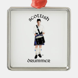 Scottish Drummer - Blue Kilt Metal Ornament