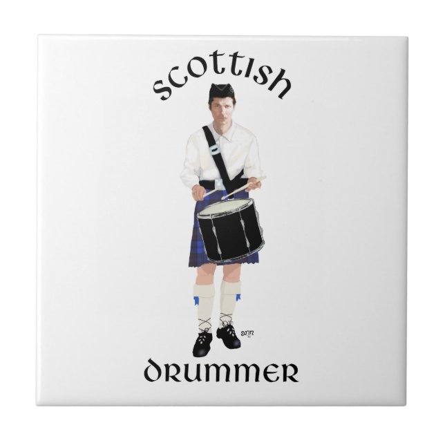Scottish Drummer - Blue Kilt Tile (Front)