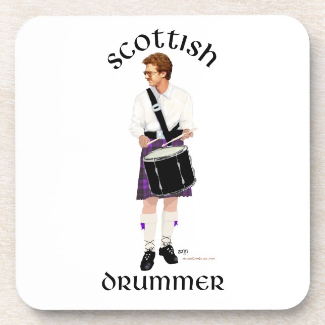 Scottish Drummer - Purple Kilt Coaster (Front)