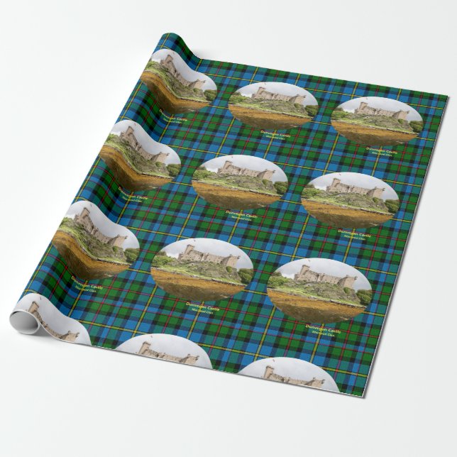 Scottish Dunvegan Castle & MacLeod Clan Tartan Wrapping Paper (Unrolled)