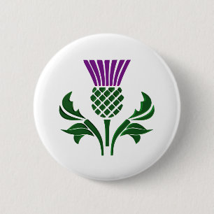 Scottish emblem thistle 2 inch round button