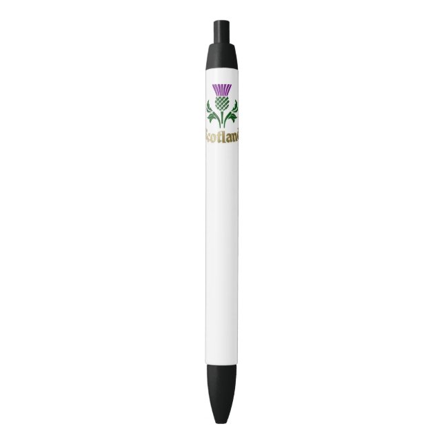 Scottish emblem thistle black ink pen (Front Vertical)