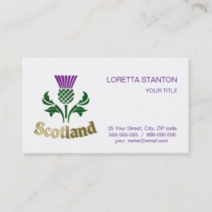 Scottish emblem thistle business card