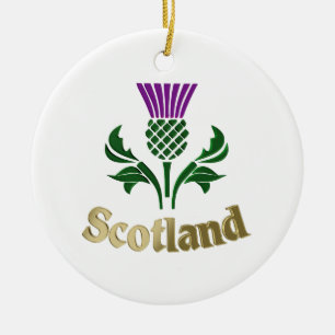Scottish emblem thistle ceramic ornament