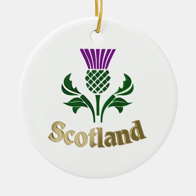 Scottish emblem thistle ceramic ornament (Front)