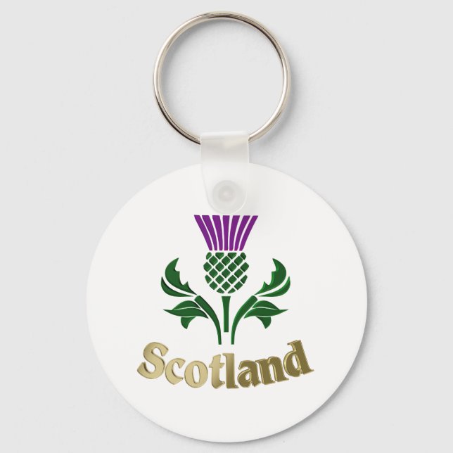 Scottish emblem thistle keychain (Front)
