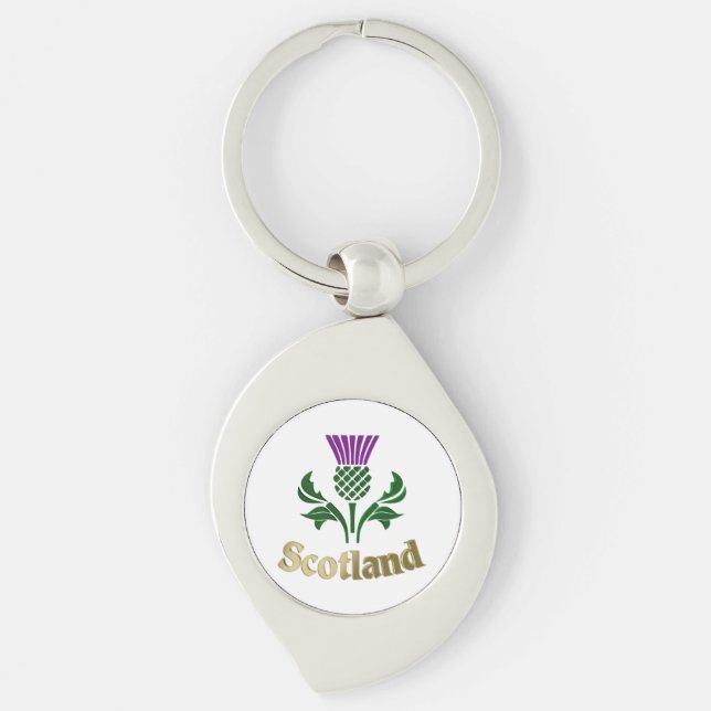 Scottish emblem thistle keychain (Front)