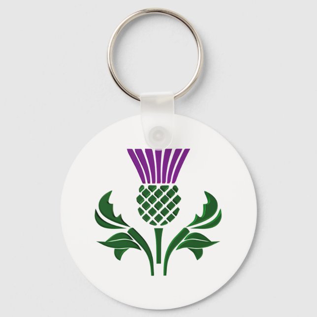 Scottish emblem thistle keychain (Front)