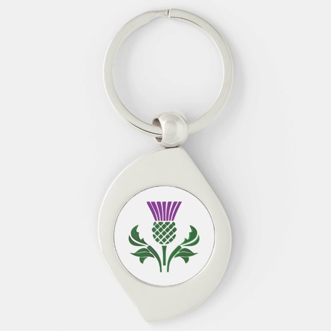 Scottish emblem thistle keychain (Front)