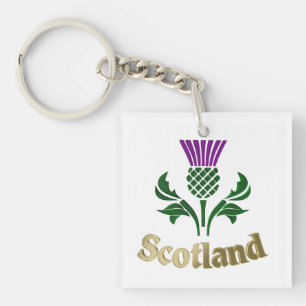Scottish emblem thistle keychain