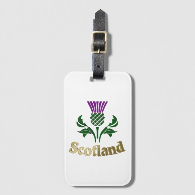 Scottish emblem thistle luggage tag (Front Vertical)