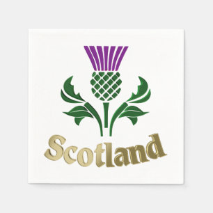 Scottish emblem thistle napkin