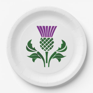 Scottish emblem thistle paper plate