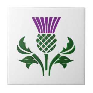 Scottish emblem thistle tile