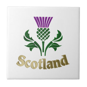 Scottish emblem thistle tile