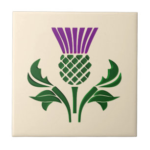 Scottish emblem thistle tile