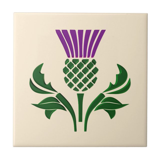 Scottish emblem thistle tile (Front)