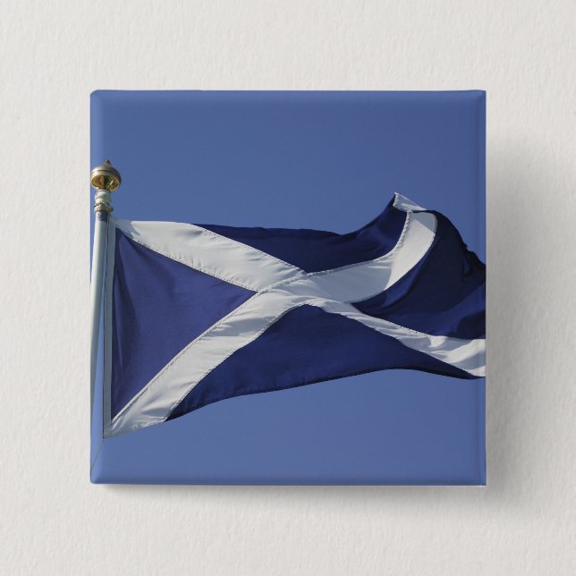 Scottish Flag 2 Inch Square Button (Front)
