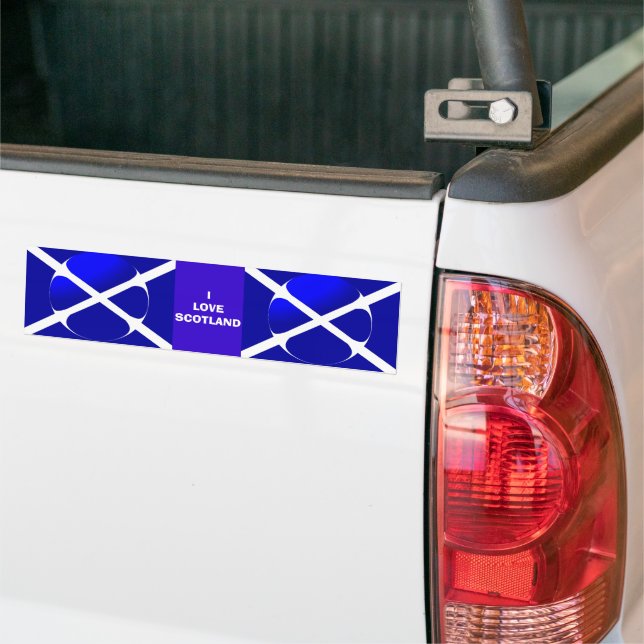 Scottish Flag Bumper Sticker (On Truck)