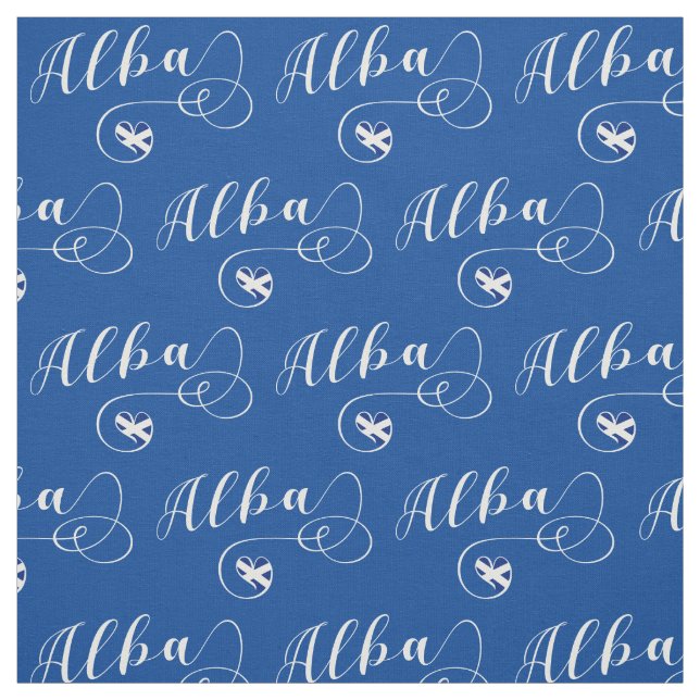 Scottish Flag Heart, Alba, Scots Gaelic Fabric (Swatch)