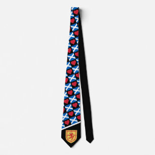 Scottish Flag Heart & Coat of Arms Scotland Pride Tie