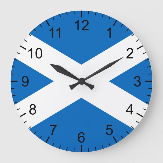 Scottish Flag Large Clock (Front)