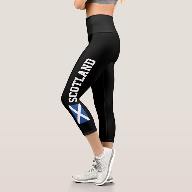 Scottish flag of Scotland high waist capri legging (Left)
