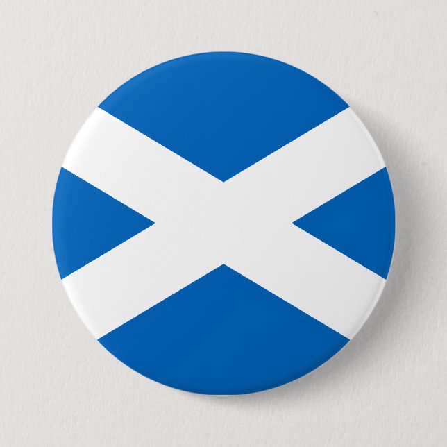 Scottish Flag of Scotland Saint Andrew’s Cross 3 Inch Round Button (Front)