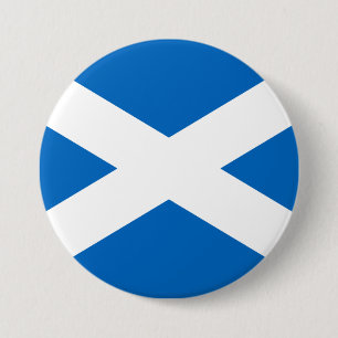 Scottish Flag of Scotland Saint Andrew’s Cross 3 Inch Round Button