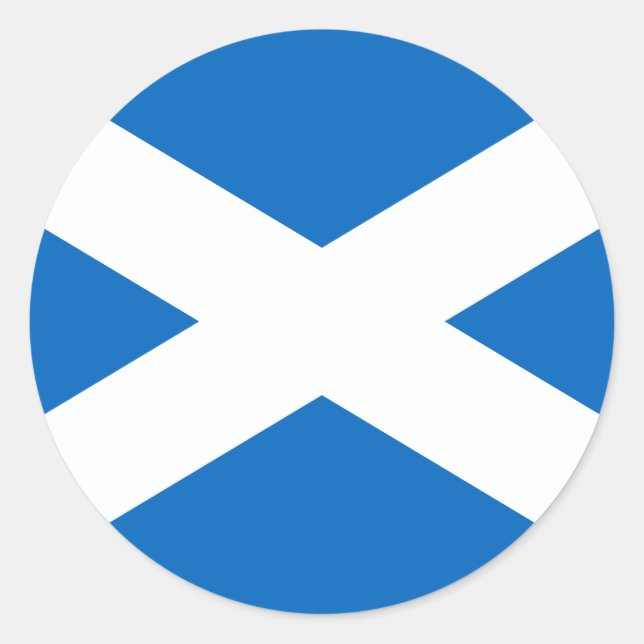 Scottish Flag of Scotland Saint Andrew’s Cross Classic Round Sticker (Front)